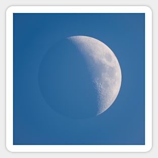 Moon during the day against blue sky Sticker